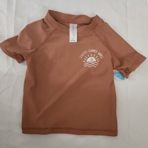 Gerber infant boy 18m brown water uv shirt #DD7
